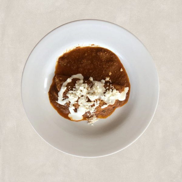 Enchiladas de flor de jamaica criolla