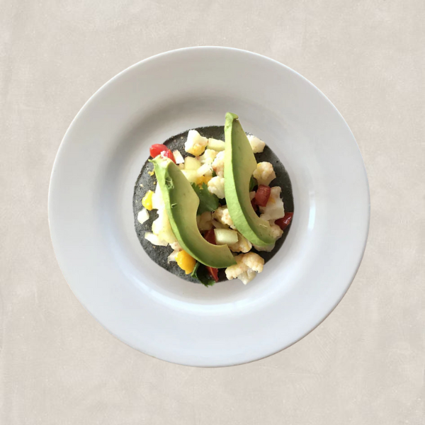 Tostadas de ceviche de coliflor