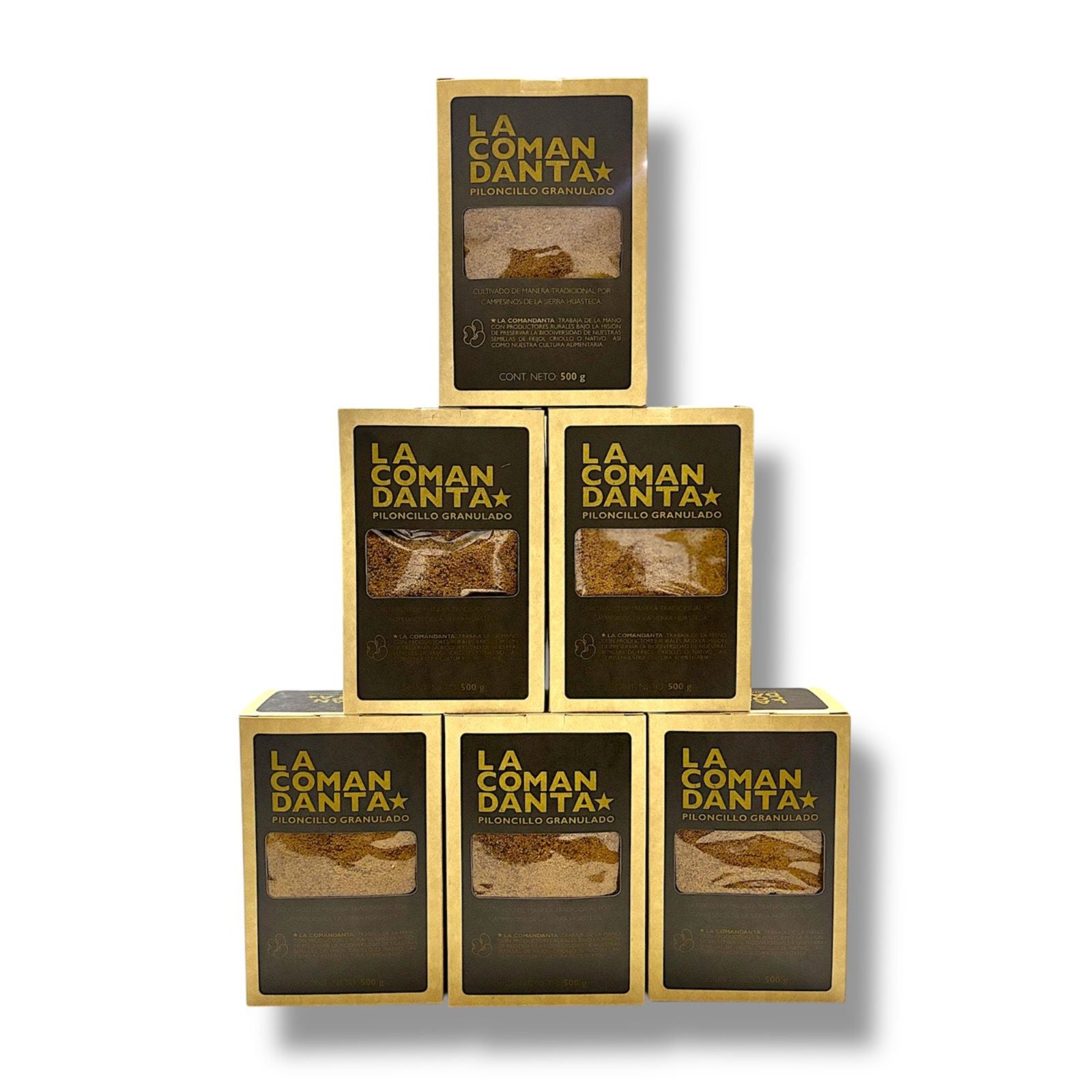 CAJA 6 PIEZAS: PILONCILLO GRANULADO LA COMANDANTA (500g)